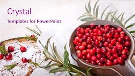  Presentation with herbs - Audience pleasing slide set consisting of delicious cranberry pie with fresh backdrop and a pink colored foreground