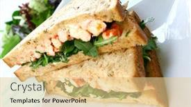 Presentation with prawn - Amazing PPT theme having delicious-crayfish-king-prawn-sandwich backdrop and a lemonade colored foreground