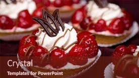  Presentation with cream - Slide set consisting of delicious-cream-cake-with-raspberries background and a tawny brown colored foreground