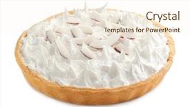  Presentation with coconut - Presentation design with delicious cream pie with pieces background and a cream colored foreground