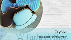  Presentation with cookies - Audience pleasing theme consisting of text father's day backdrop and a light blue colored foreground