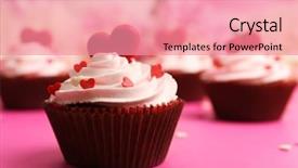  Presentation with cupcake - Slide deck consisting of delicious cupcake for valentine day background and a coral colored foreground