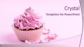 Presentation with cupcake - PPT theme consisting of delicious cupcake on pink background background and a pink colored foreground