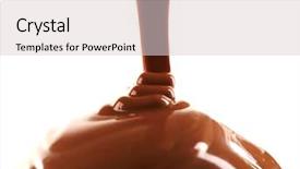  Presentation with white chocolate - Theme having delicious cupcake with melted chocolate background and a lemonade colored foreground