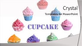  Presentation with spa white orchids black - Amazing PPT theme having delicious cupcakes isolated on white backdrop and a sky blue colored foreground