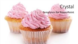  Presentation with cupcakes - Presentation design featuring delicious cupcakes isolated on white background and a white colored foreground