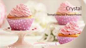  Presentation with cupcakes - Theme with delicious cupcakes on table background and a lemonade colored foreground
