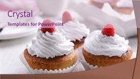  Presentation with berries - Cool new PPT theme with delicious cupcakes with berries backdrop and a lemonade colored foreground