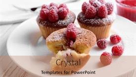  Presentation with cupcakes - Audience pleasing PPT layouts consisting of delicious-cupcakes-with-berries backdrop and a coral colored foreground