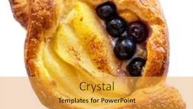  Presentation with danish pastry - Audience pleasing PPT theme consisting of delicious-danish-pastry-with-apple backdrop and a gold colored foreground