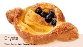  Presentation with danish pastry - Slides featuring delicious-danish-pastry-with-apple background and a gold colored foreground