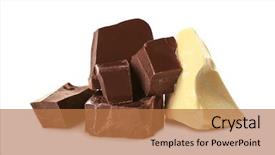  Presentation with chocolate milk - Presentation theme featuring delicious dark and milk chocolate background and a coral colored foreground