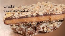  Presentation with chocolate nuts - Colorful slide set enhanced with delicious dark chocolate english toffee backdrop and a coral colored foreground