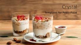  Presentation with goji - Presentation theme consisting of delicious-dessert-with-goji-berries background and a coral colored foreground