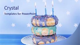  Presentation with donuts - PPT layouts featuring delicious donuts with icing background and a sky blue colored foreground