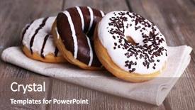  Presentation with donuts - Slide set with delicious donuts with icing background and a violet colored foreground