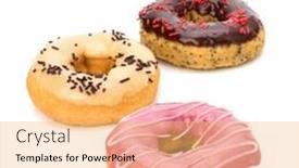  Presentation with brown sugar isolated on white - Slides having delicious-doughnut-isolated-on-white background and a yellow colored foreground