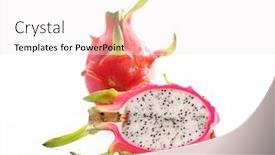  Presentation with dragon fruit - Presentation theme having delicious-dragon-fruit-on-white background and a sky blue colored foreground