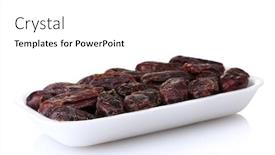  Presentation with packaging - PPT layouts enhanced with delicious-dried-dates-in-packaging background and a white colored foreground