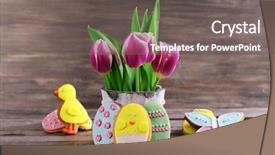  Presentation with cookies - Presentation theme with delicious easter cookies on table on wooden background background and a gray colored foreground
