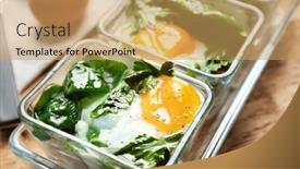  Presentation with baking - Beautiful slide deck featuring delicious-eggs-florentine-in-glass backdrop and a yellow colored foreground