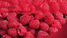  Presentation with first - Slides with delicious-first-class-fresh-raspberries background and a red colored foreground