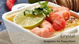  Presentation with healthy soup - Cool new theme with delicious-fish-cream-soup backdrop and a coral colored foreground