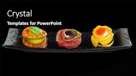  Presentation with japan sushi - Beautiful slide deck featuring delicious-flower-sushi-set backdrop and a black colored foreground