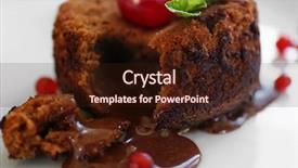  Presentation with currant - Amazing PPT theme having delicious fondant with cherry and red currant on plate closeup backdrop and a wine colored foreground