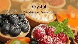  Presentation with lemon - Presentation theme having delicious food - berries tarts peach and lemon background and a yellow colored foreground