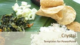  Presentation with food banana - Slides with delicious food - indian cuisine banana background and a cream colored foreground