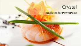  Presentation with carrots - Cool new presentation design with delicious food - seafood canapes - shrimp backdrop and a blonde colored foreground