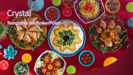  Presentation with ready - Amazing theme having delicious food ready and decorated backdrop and a violet colored foreground