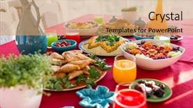  Presentation with mexican food delicious taco shells - Cool new slide deck with delicious food ready and decorated backdrop and a coral colored foreground