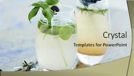  Presentation with herbs - Beautiful PPT layouts featuring delicious fresh cocktails with herbs backdrop and a soft green colored foreground