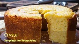  Presentation with corn - Cool new slides with delicious-fresh-corn-cake-food backdrop and a tawny brown colored foreground