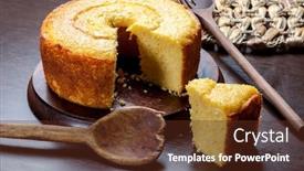  Presentation with corn - PPT layouts with delicious-fresh-corn-cake-food background and a tawny brown colored foreground