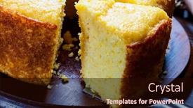  Presentation with corn - Colorful slide deck enhanced with delicious-fresh-corn-cake-food backdrop and a wine colored foreground