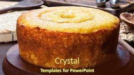  Presentation with corn - Theme having delicious-fresh-corn-cake-food background and a tawny brown colored foreground