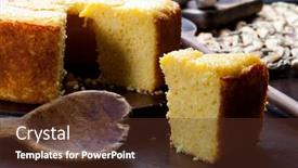  Presentation with corn - Audience pleasing PPT layouts consisting of delicious-fresh-corn-cake-food backdrop and a tawny brown colored foreground