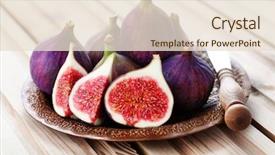  Presentation with fresh fruits vegetables - Amazing PPT layouts having delicious fresh figs - fruits backdrop and a lemonade colored foreground