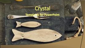  Presentation with vintage cooking - Slides having delicious fresh fish and seafood background and a tawny brown colored foreground