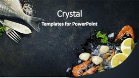  Presentation with fish - Amazing theme having delicious fresh fish on dark backdrop and a dark gray colored foreground