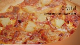  Presentation with dry pineapple close up many - PPT theme having delicious-fresh-pineapple-pizza-close background and a coral colored foreground