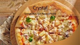  Presentation with restaurant menu pizza - Cool new theme with delicious fresh pizza with chicken backdrop and a gold colored foreground