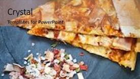  Presentation with food waste fresh in garbage - PPT theme having delicious fresh pizza background and a coral colored foreground