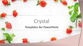  Presentation with leaves flat lay - Audience pleasing PPT theme consisting of delicious-fresh-strawberries-and-leaves backdrop and a white colored foreground