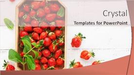  Presentation with leaves flat lay - Slide deck having delicious-fresh-strawberries-in-box background and a lemonade colored foreground
