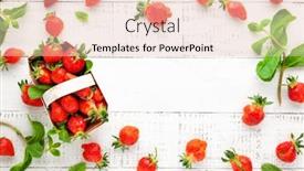  Presentation with leaves flat lay - Cool new slides with delicious-fresh-strawberries-in-box backdrop and a lemonade colored foreground