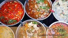  Presentation with pad thai - Slide deck enhanced with delicious fresh street food background and a gold colored foreground